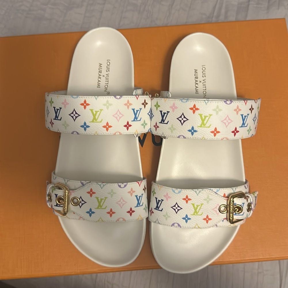 Louis Vuttion Murakami Mule slides size 38.5 comes with LV box & LV dust bag